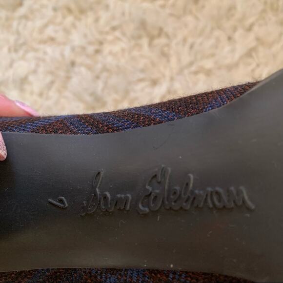 Sam Edelman Sondra Navy Plaid Lace Up Bootie Size 7 - Picture 3 of 12